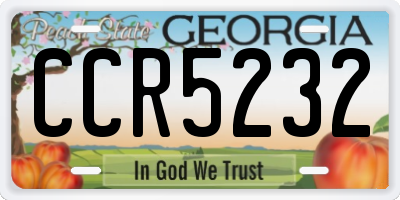 GA license plate CCR5232