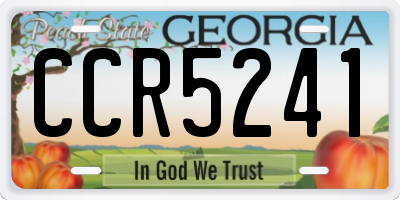 GA license plate CCR5241