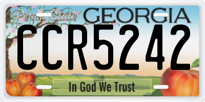 GA license plate CCR5242