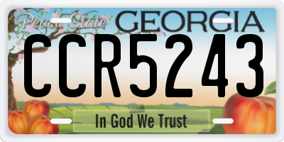GA license plate CCR5243