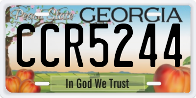 GA license plate CCR5244
