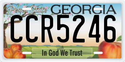 GA license plate CCR5246