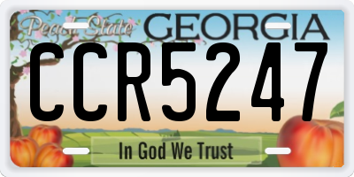 GA license plate CCR5247