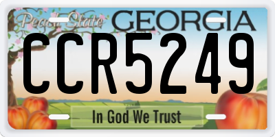GA license plate CCR5249