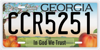GA license plate CCR5251