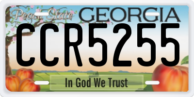 GA license plate CCR5255