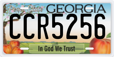 GA license plate CCR5256