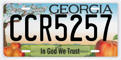 GA license plate CCR5257