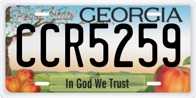GA license plate CCR5259