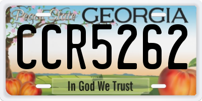 GA license plate CCR5262