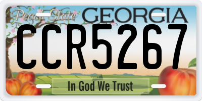 GA license plate CCR5267