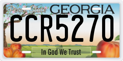 GA license plate CCR5270
