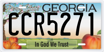GA license plate CCR5271