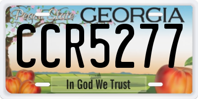 GA license plate CCR5277
