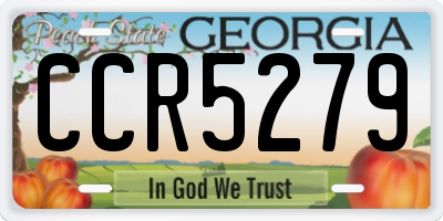 GA license plate CCR5279