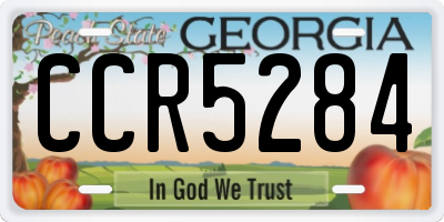GA license plate CCR5284