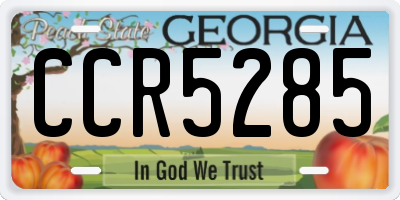 GA license plate CCR5285