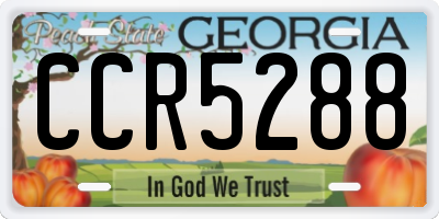 GA license plate CCR5288
