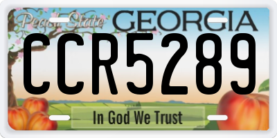 GA license plate CCR5289