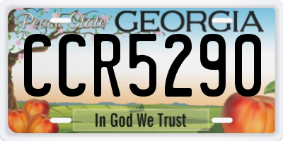 GA license plate CCR5290