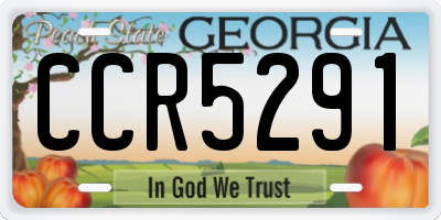 GA license plate CCR5291