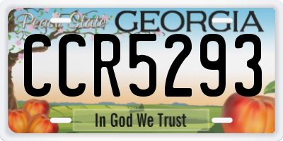 GA license plate CCR5293