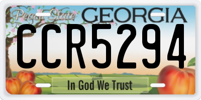 GA license plate CCR5294