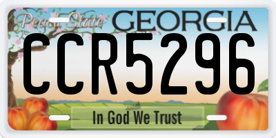 GA license plate CCR5296