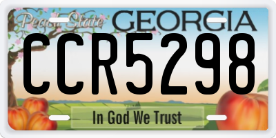 GA license plate CCR5298