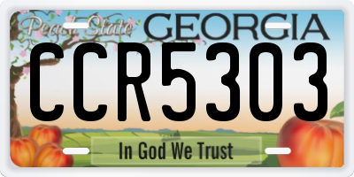 GA license plate CCR5303