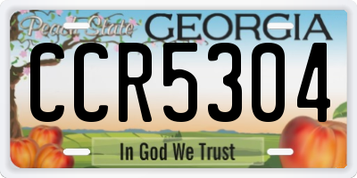 GA license plate CCR5304