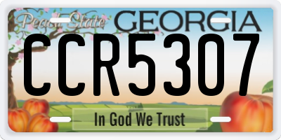GA license plate CCR5307