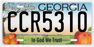GA license plate CCR5310
