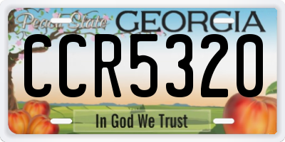 GA license plate CCR5320