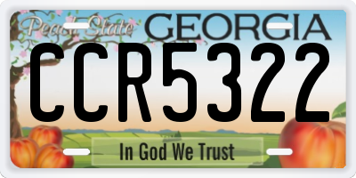GA license plate CCR5322