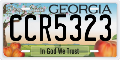 GA license plate CCR5323