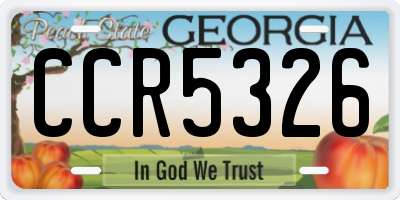 GA license plate CCR5326