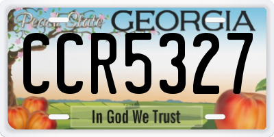 GA license plate CCR5327