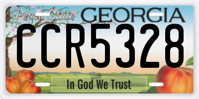GA license plate CCR5328