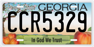 GA license plate CCR5329