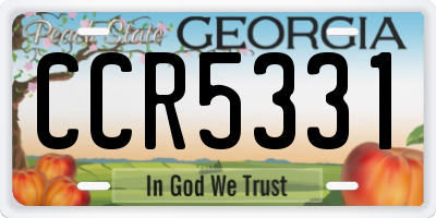 GA license plate CCR5331