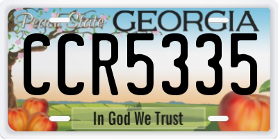 GA license plate CCR5335