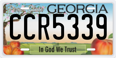 GA license plate CCR5339