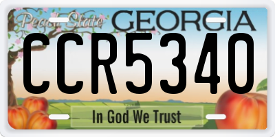 GA license plate CCR5340