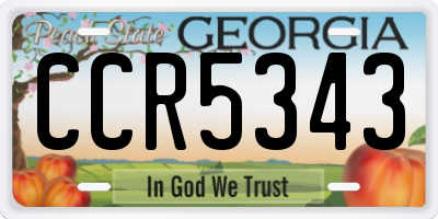 GA license plate CCR5343