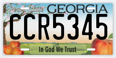 GA license plate CCR5345