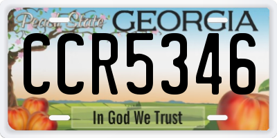 GA license plate CCR5346