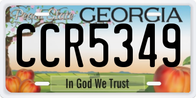 GA license plate CCR5349