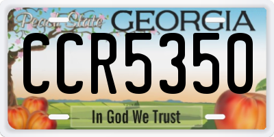 GA license plate CCR5350