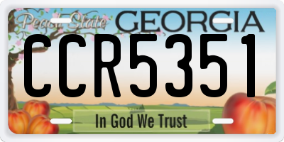 GA license plate CCR5351